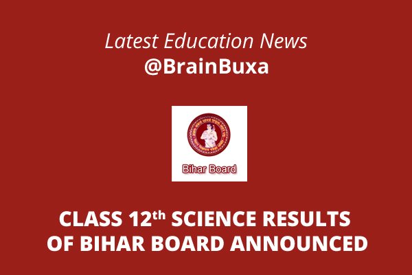 Class 12th science results of Bihar board announced